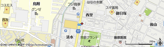愛知県江南市高屋町西里150周辺の地図