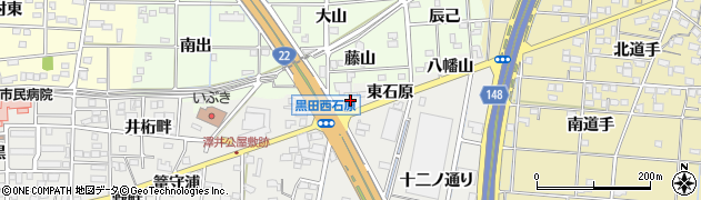 愛知県一宮市木曽川町黒田西石原周辺の地図