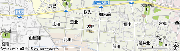 愛知県一宮市浅井町大野郷西23周辺の地図