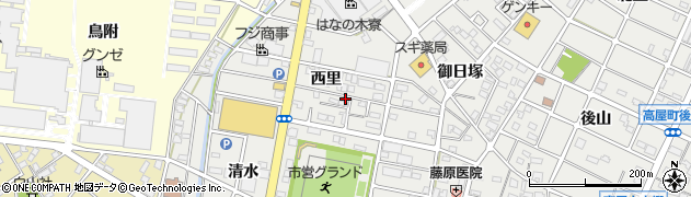 愛知県江南市高屋町西里133周辺の地図