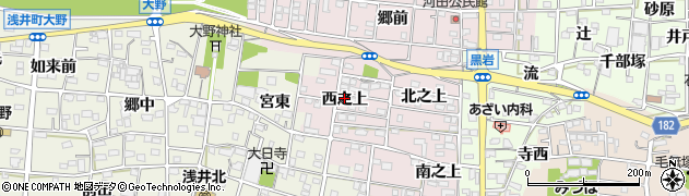 愛知県一宮市浅井町河田西之上周辺の地図
