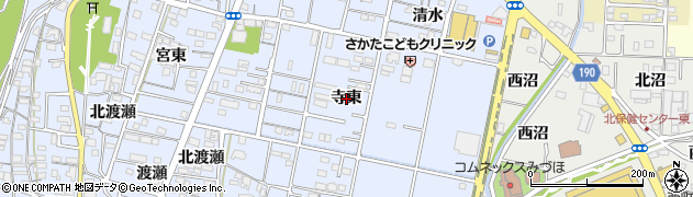 愛知県一宮市木曽川町里小牧（寺東）周辺の地図