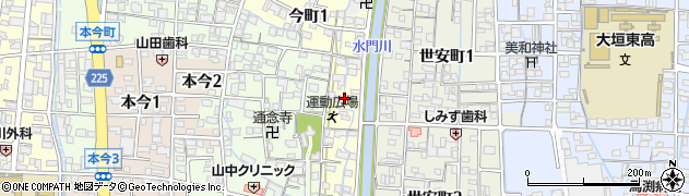 岐阜県大垣市今町周辺の地図
