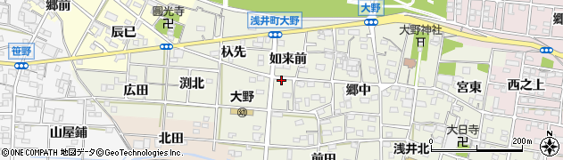 愛知県一宮市浅井町大野郷西13周辺の地図