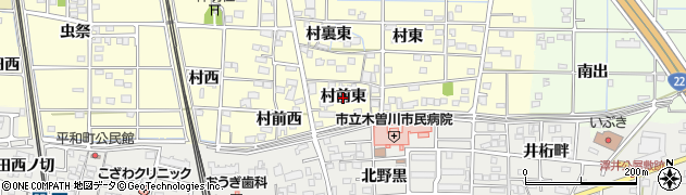 愛知県一宮市北方町曽根（村前東）周辺の地図