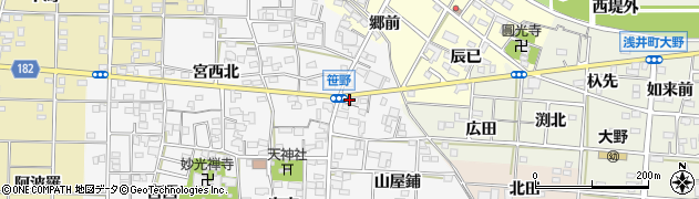 愛知県一宮市笹野宮北田1481周辺の地図