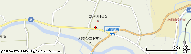 山岡郵便局前周辺の地図