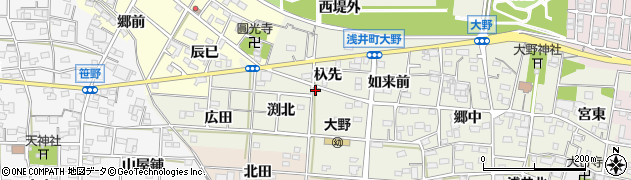 愛知県一宮市浅井町大野郷西1周辺の地図