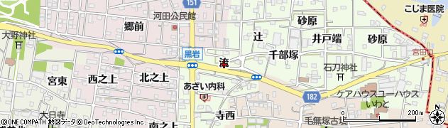 愛知県一宮市浅井町黒岩（流）周辺の地図