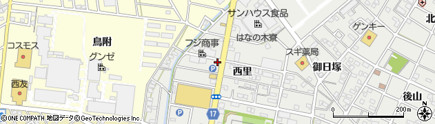 愛知県江南市高屋町西里21周辺の地図
