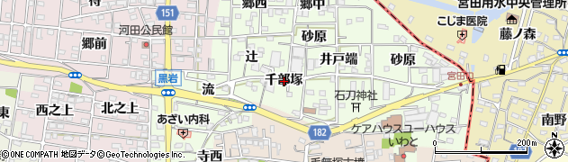 愛知県一宮市浅井町黒岩（千部塚）周辺の地図