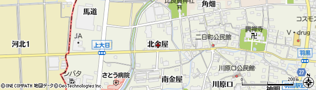 愛知県犬山市羽黒北金屋周辺の地図
