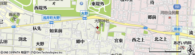 愛知県一宮市浅井町大野（郷東）周辺の地図