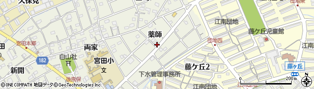 愛知県江南市後飛保町薬師周辺の地図