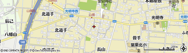 愛知県一宮市光明寺山屋敷138周辺の地図