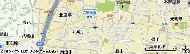 愛知県一宮市光明寺山屋敷118周辺の地図