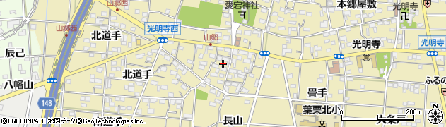 愛知県一宮市光明寺山屋敷136周辺の地図