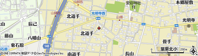 愛知県一宮市光明寺山屋敷112周辺の地図
