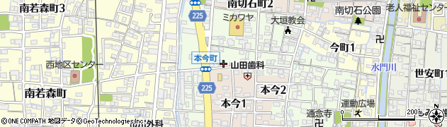 岐阜県大垣市本今町369周辺の地図