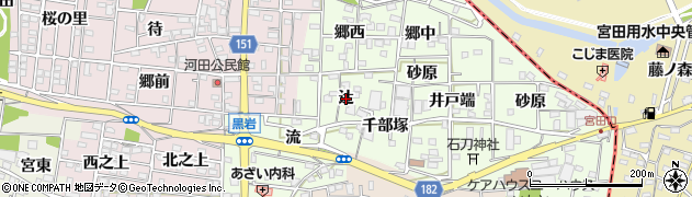 愛知県一宮市浅井町黒岩（辻）周辺の地図