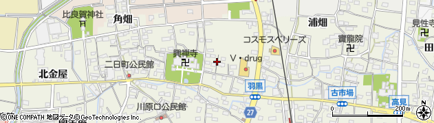 愛知県犬山市羽黒城屋敷周辺の地図