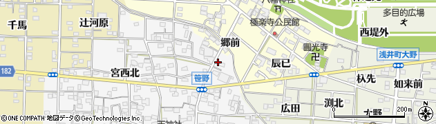 愛知県一宮市笹野宮北田74周辺の地図