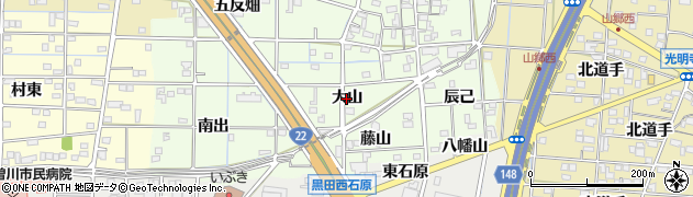 愛知県一宮市更屋敷（大山）周辺の地図