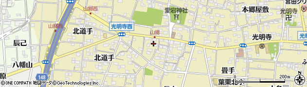 愛知県一宮市光明寺山屋敷131周辺の地図