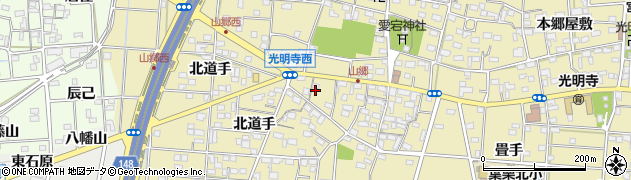 愛知県一宮市光明寺山屋敷114周辺の地図