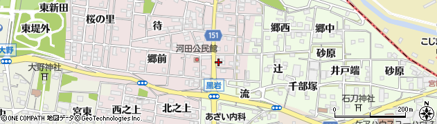 愛知県一宮市浅井町河田葉栗野57周辺の地図