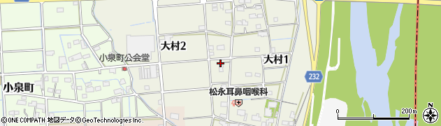 岐阜県大垣市大村周辺の地図