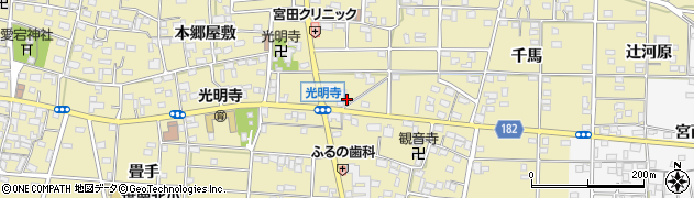 愛知県一宮市光明寺天王裏158周辺の地図