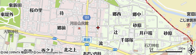 愛知県一宮市浅井町河田葉栗野51周辺の地図