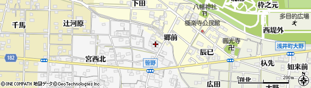 愛知県一宮市笹野宮北田63周辺の地図