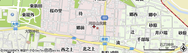 愛知県一宮市浅井町河田郷前21周辺の地図