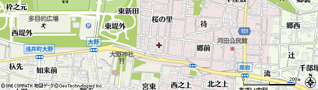 愛知県一宮市浅井町河田桜の里174周辺の地図