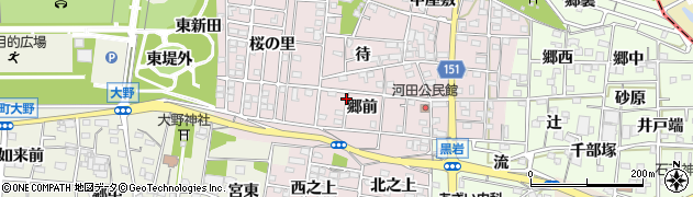 愛知県一宮市浅井町河田周辺の地図