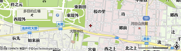 愛知県一宮市浅井町河田桜の里177周辺の地図
