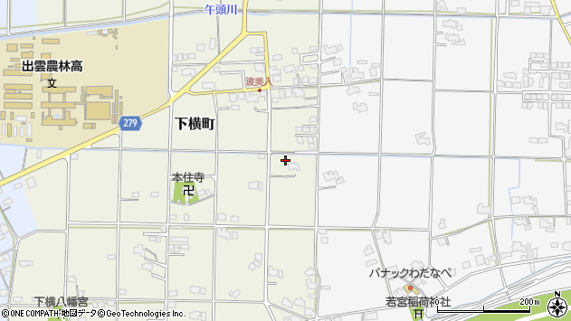 〒693-0046 島根県出雲市下横町の地図