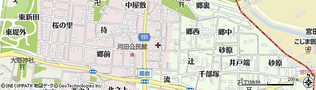 愛知県一宮市浅井町河田葉栗野35周辺の地図