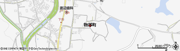 京都府綾部市物部町周辺の地図