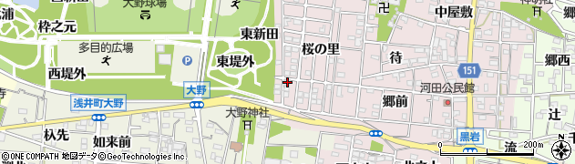愛知県一宮市浅井町河田桜の里162周辺の地図