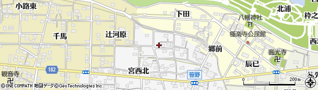 愛知県一宮市笹野宮北田7周辺の地図