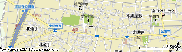 愛知県一宮市光明寺山屋敷30周辺の地図