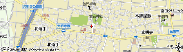 愛知県一宮市光明寺山屋敷周辺の地図