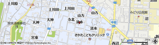 愛知県一宮市木曽川町里小牧（清水）周辺の地図