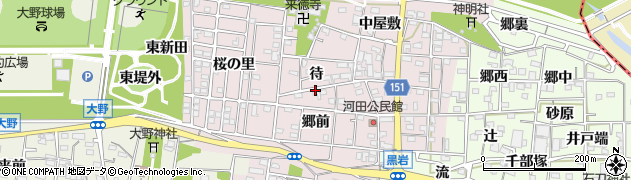 愛知県一宮市浅井町河田郷前周辺の地図