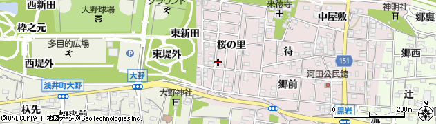 愛知県一宮市浅井町河田桜の里144周辺の地図