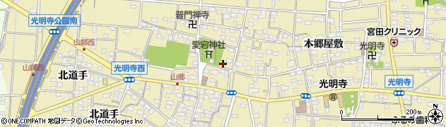 愛知県一宮市光明寺山屋敷65周辺の地図