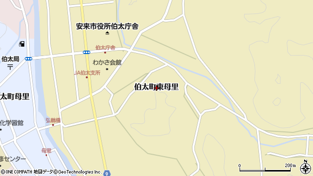 〒692-0207 島根県安来市伯太町東母里の地図